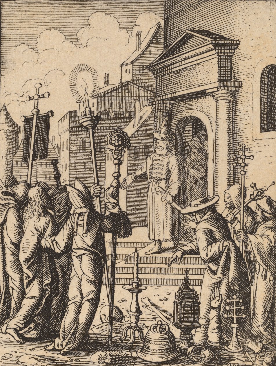 Jezus przed Piłatem. autorstwa Wenceslaus Hollar