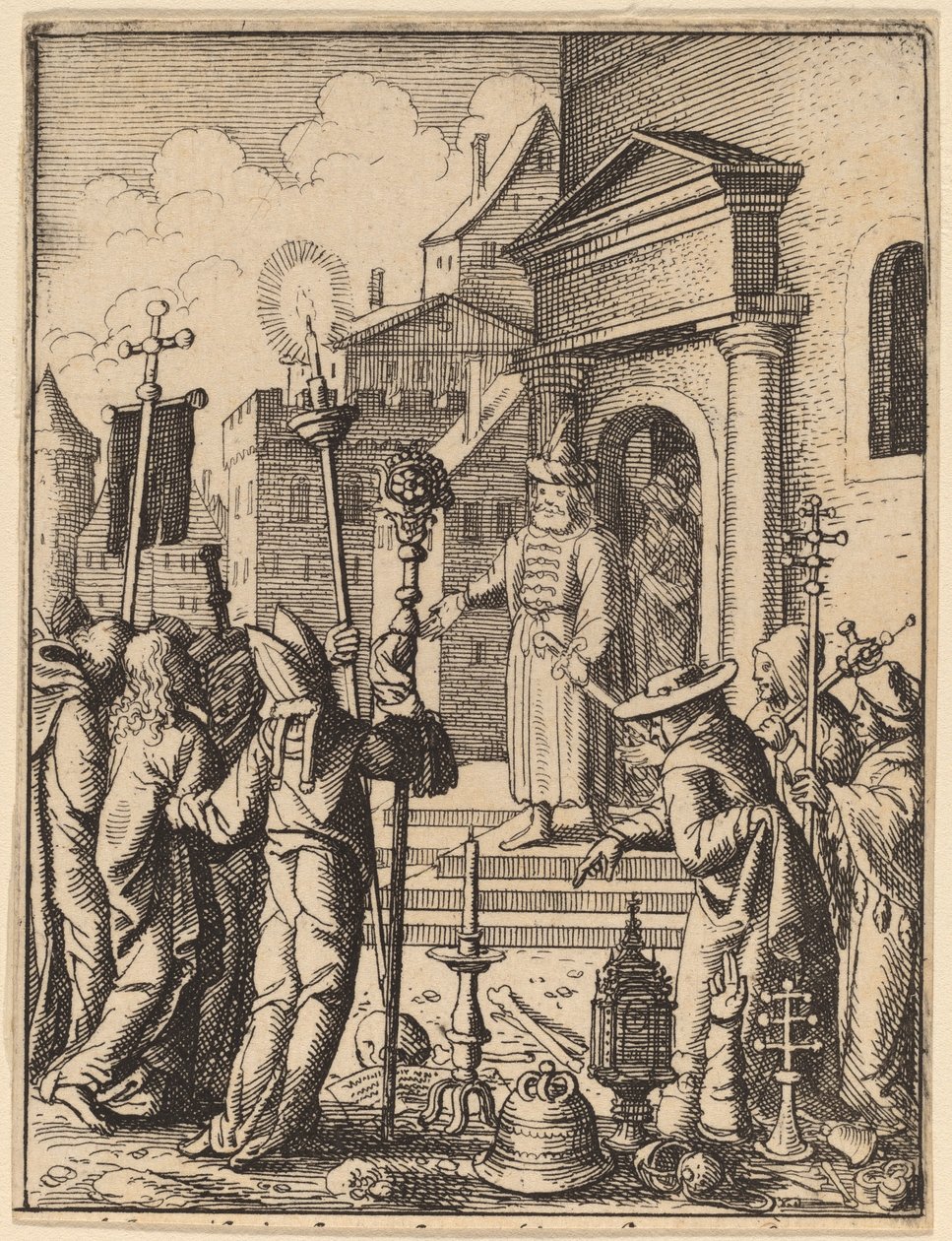 Jezus przed Piłatem autorstwa Wenceslaus Hollar