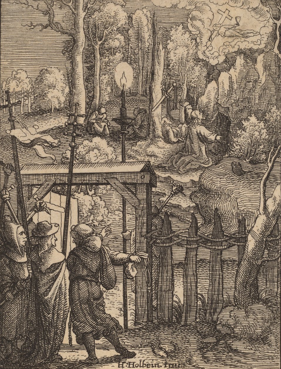 Jezus na Górze Oliwnej. autorstwa Wenceslaus Hollar