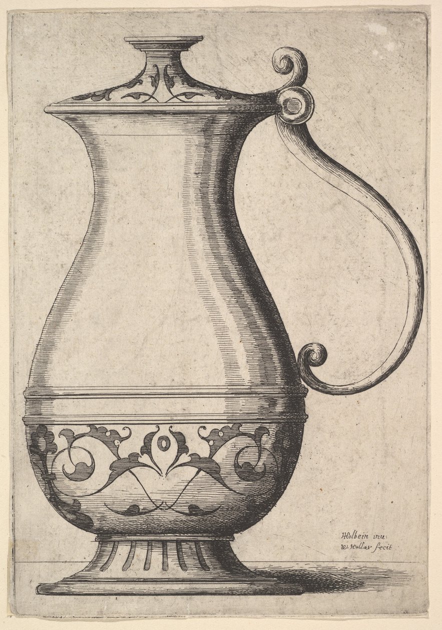Dzbanek z arabeskami na podstawie, 1625-77. autorstwa Wenceslaus Hollar
