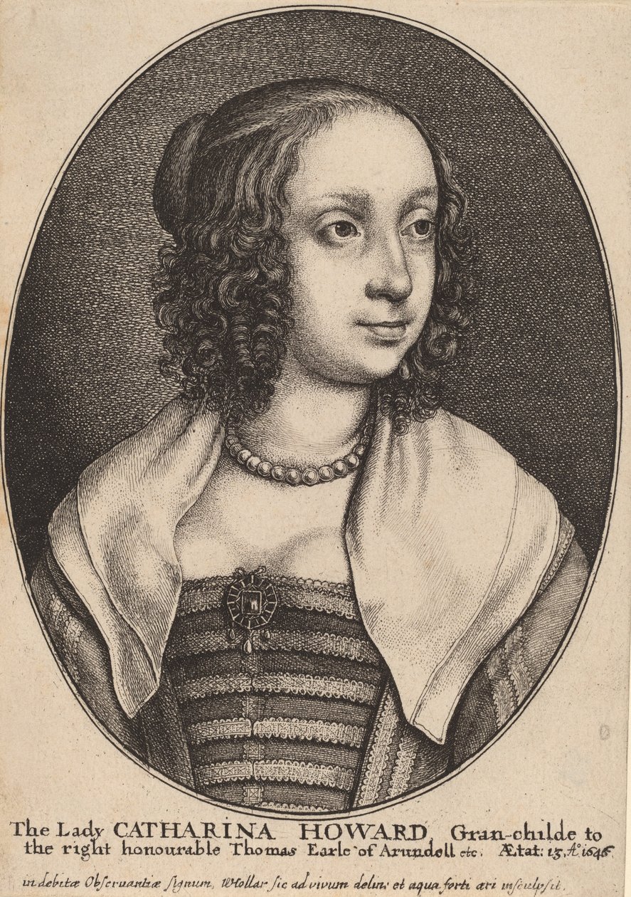 Pani Katarzyna Howard. autorstwa Wenceslaus Hollar