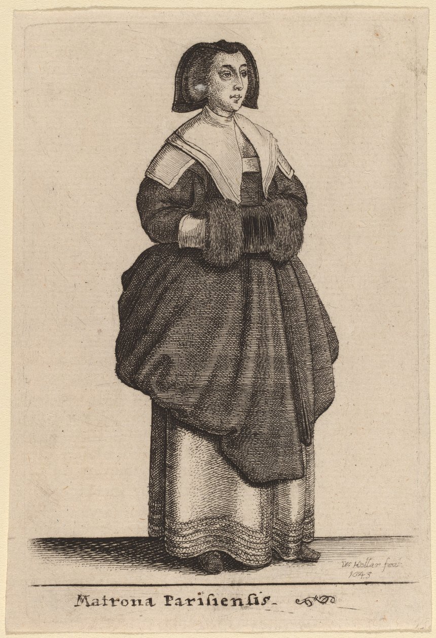 Matrona z Paryża autorstwa Wenceslaus Hollar
