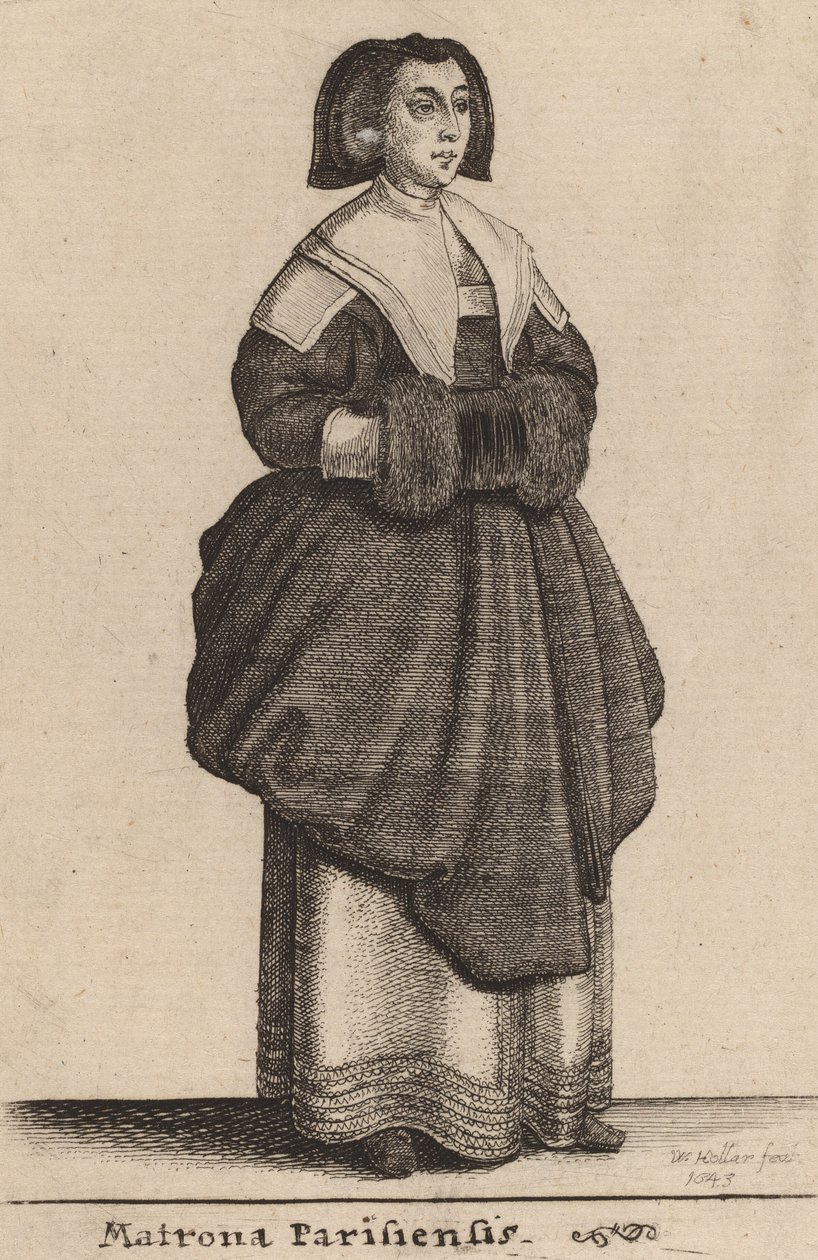 Matrona Paryża, 1643. autorstwa Wenceslaus Hollar