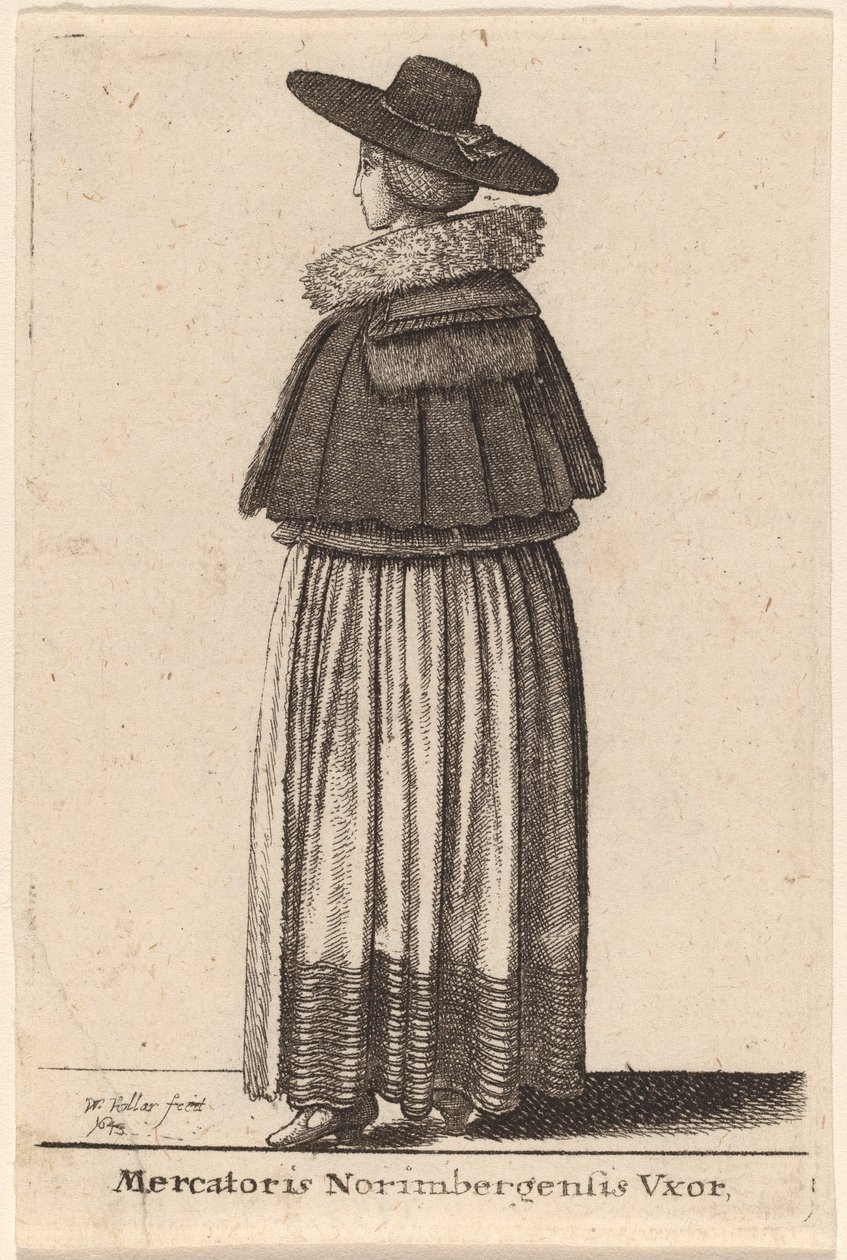 Żona kupca norymberskiego autorstwa Wenceslaus Hollar