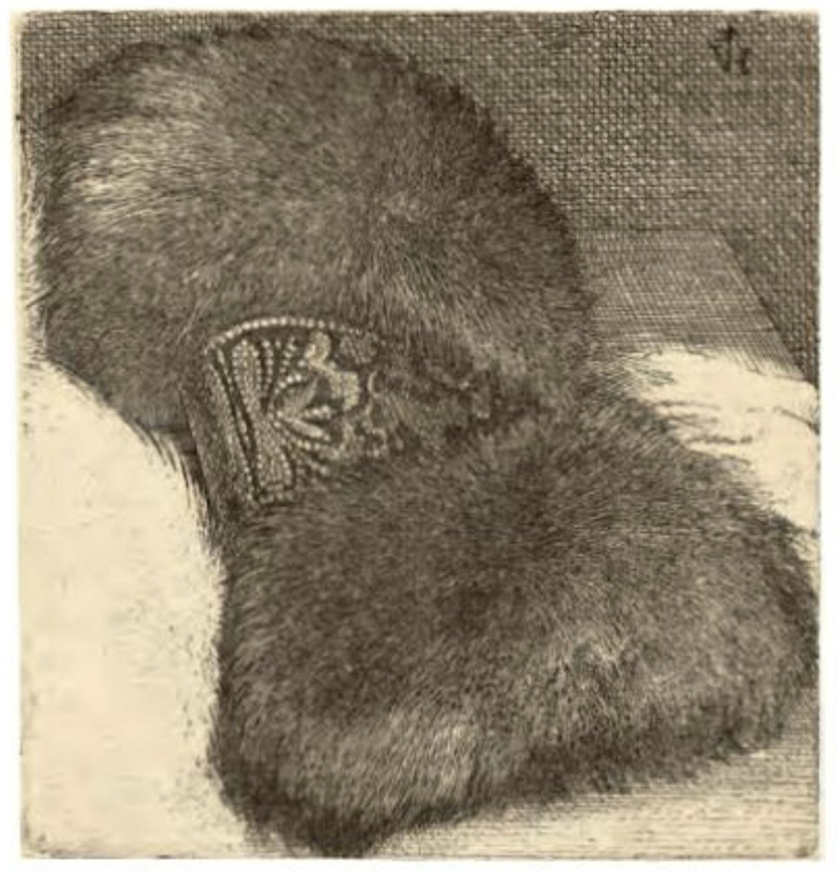 Mufka z opaską brokatową autorstwa Wenceslaus Hollar