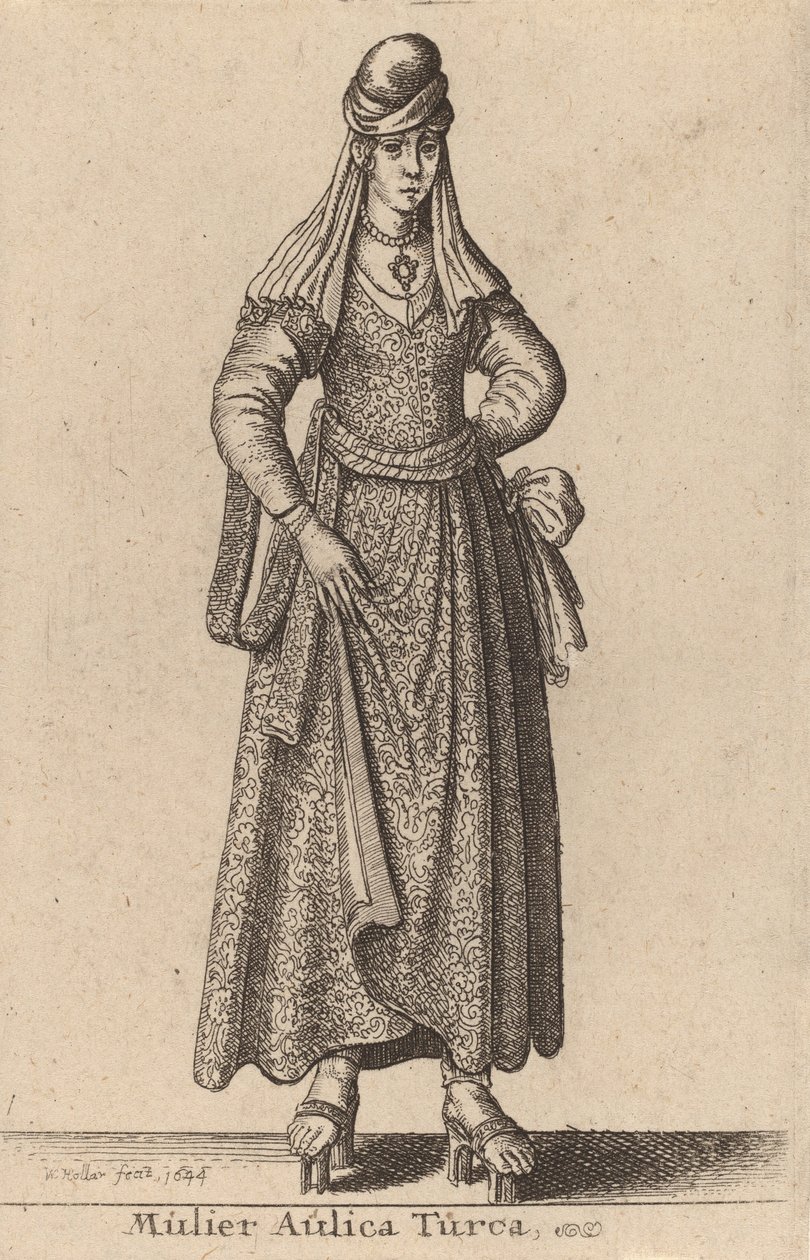 Turecka dworzanka, 1644. autorstwa Wenceslaus Hollar