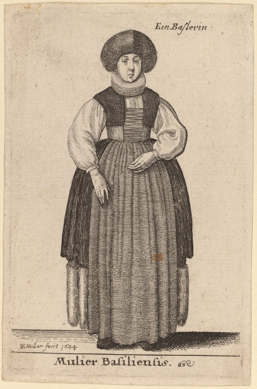 Kobieta z Bazylei autorstwa Wenceslaus Hollar