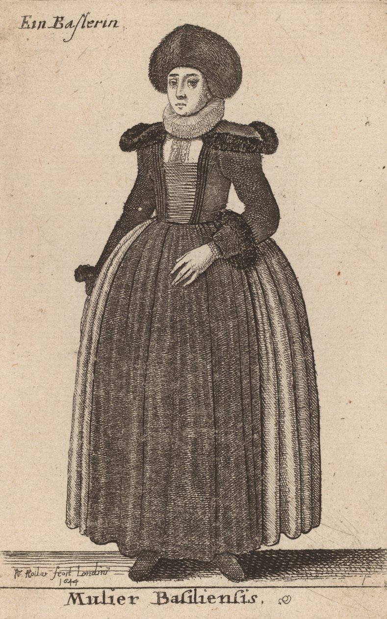 Kobieta z Bazylei, 1644. autorstwa Wenceslaus Hollar
