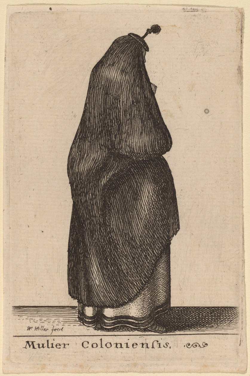 Kobieta z Kolonii autorstwa Wenceslaus Hollar