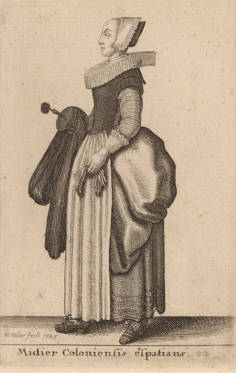 eksspacjanka z Kolonii, 1643. autorstwa Wenceslaus Hollar
