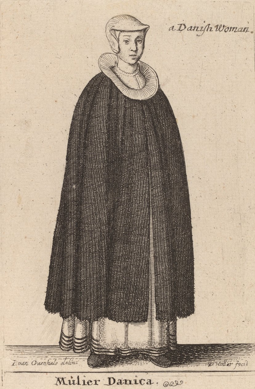 Duńska kobieta. autorstwa Wenceslaus Hollar