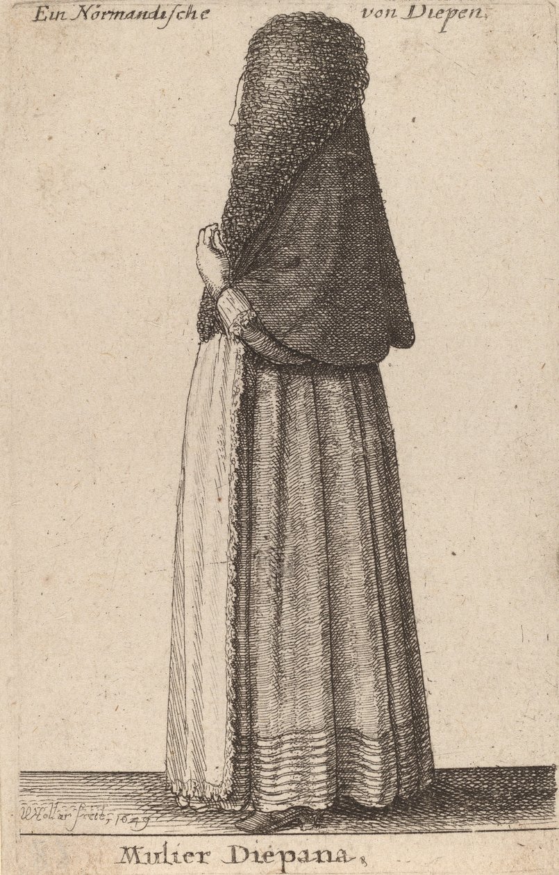 Kobieta z Diepany, 1649. autorstwa Wenceslaus Hollar