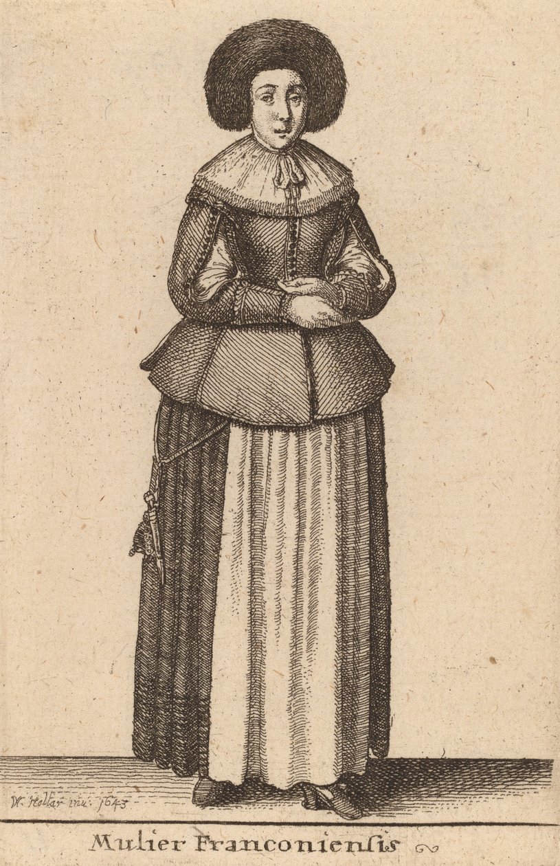 Kobieta frankońska, 1643. autorstwa Wenceslaus Hollar