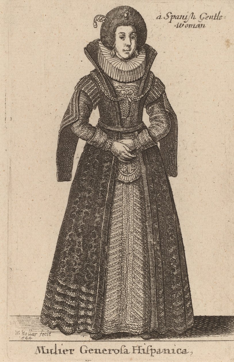 Hiszpańska hojna kobieta, 1644. autorstwa Wenceslaus Hollar