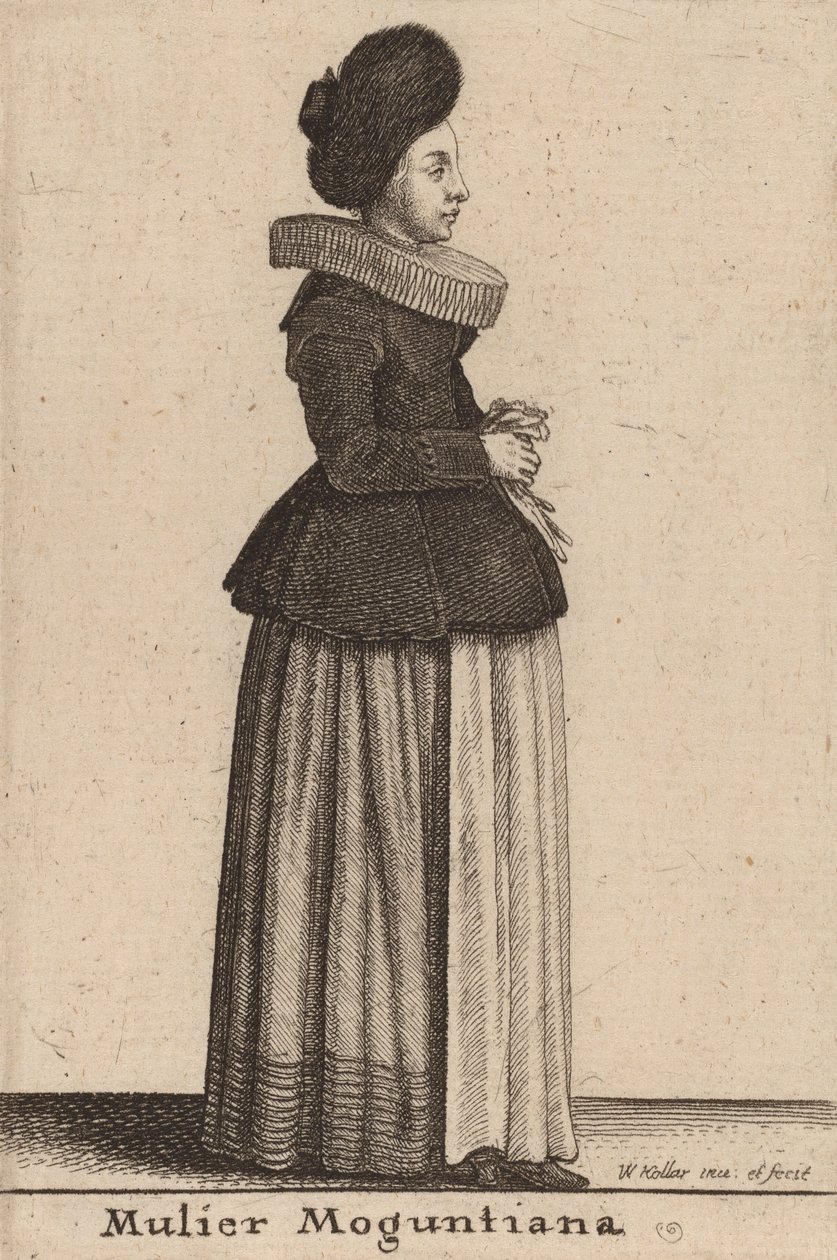 Kobieta z Moguncji. autorstwa Wenceslaus Hollar