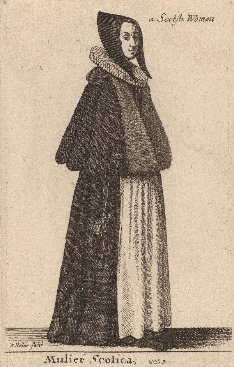 Szkocka kobieta. autorstwa Wenceslaus Hollar