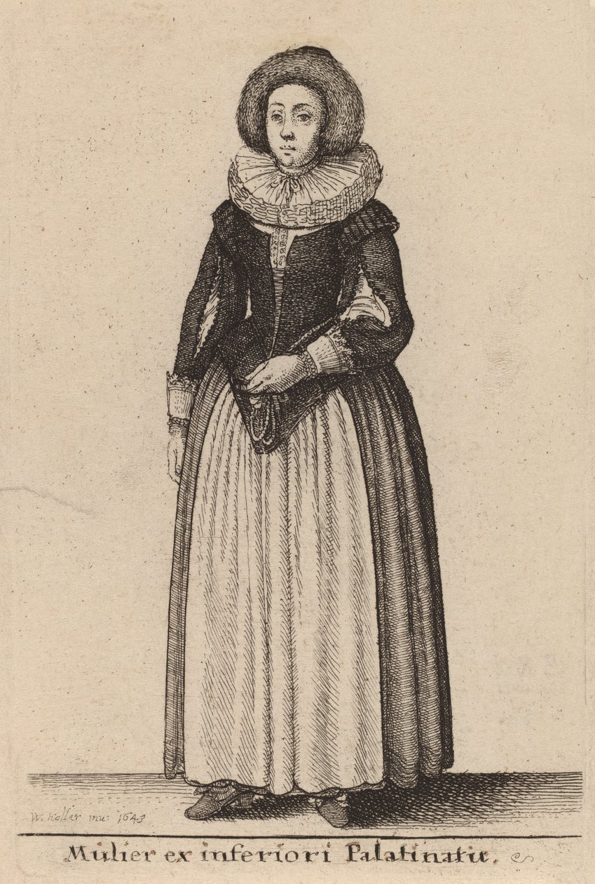 Kobieta z niższego Palainatus, 1643. autorstwa Wenceslaus Hollar
