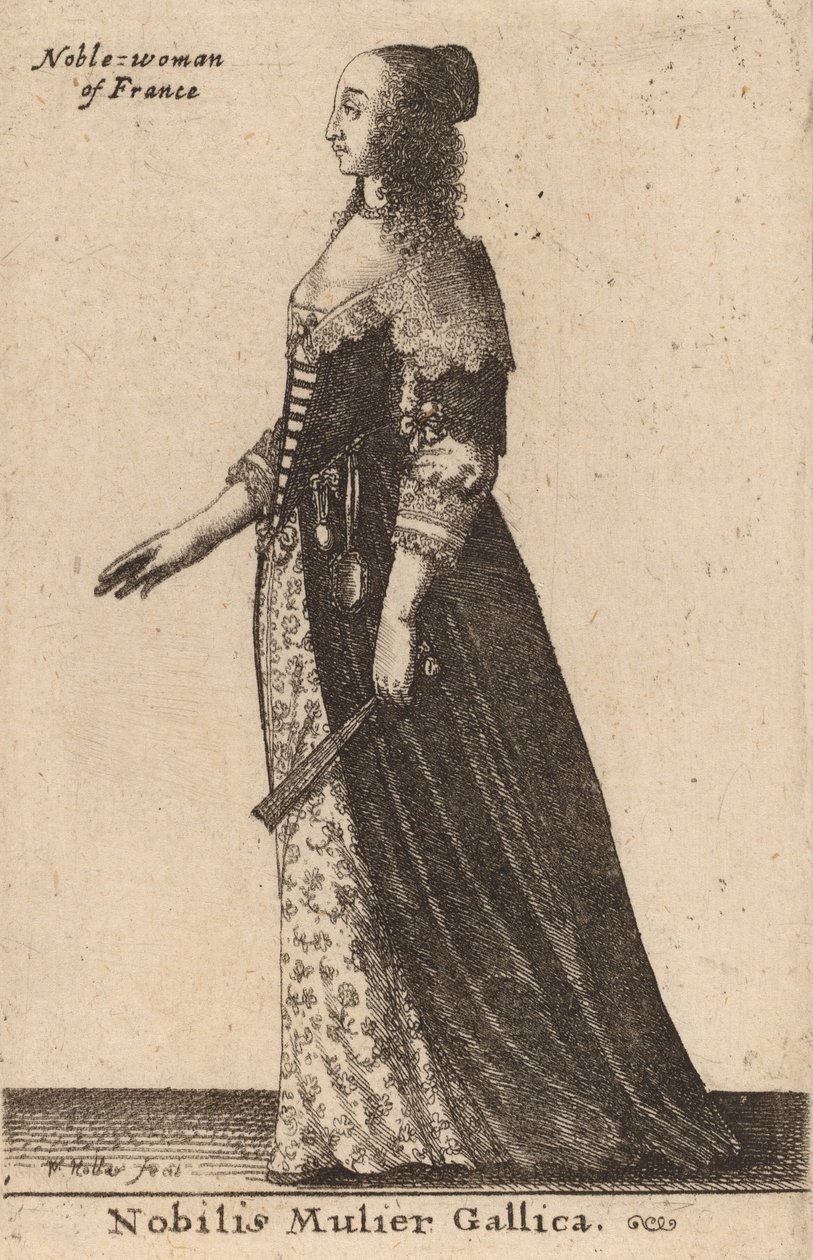 Szlachetna Francuzka. autorstwa Wenceslaus Hollar