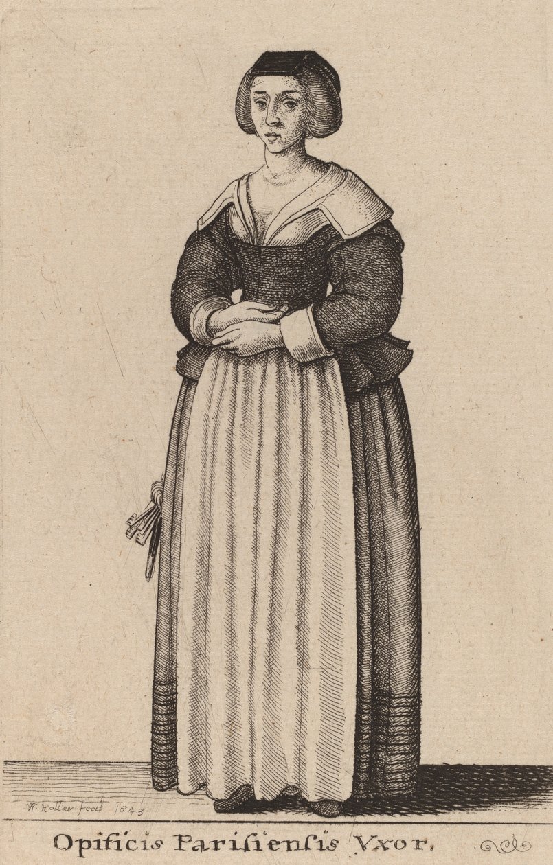 Żona robotnika w Paryżu, 1643. autorstwa Wenceslaus Hollar