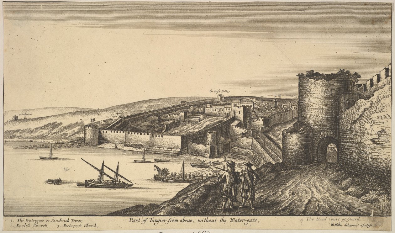Część Tangeru z góry, 1670. autorstwa Wenceslaus Hollar
