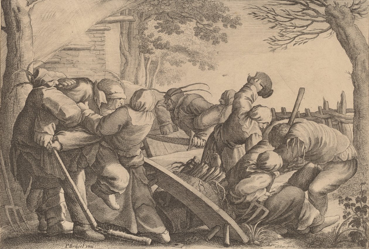 Chłopska bójka, 1646. autorstwa Wenceslaus Hollar