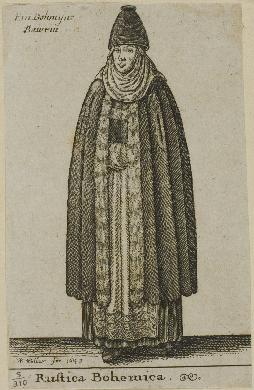 Chłopka z Czech autorstwa Wenceslaus Hollar