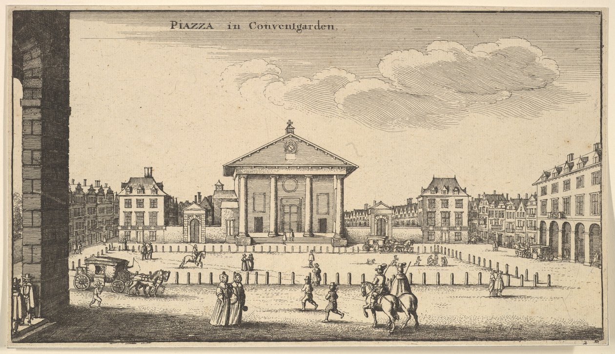 Piazza w Covent Garden, ca. 1647. autorstwa Wenceslaus Hollar