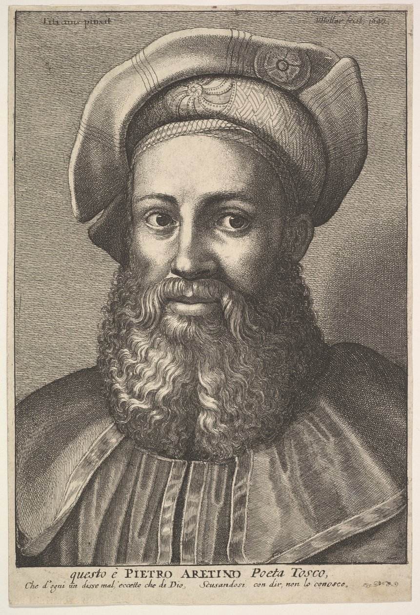 Pietro Aretino, 1640. autorstwa Wenceslaus Hollar