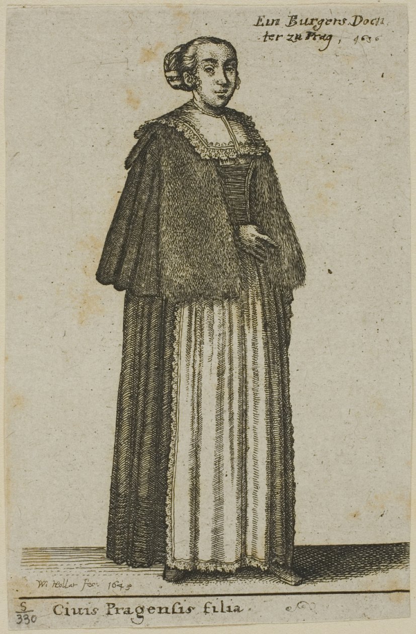 Praga dziewczyna autorstwa Wenceslaus Hollar