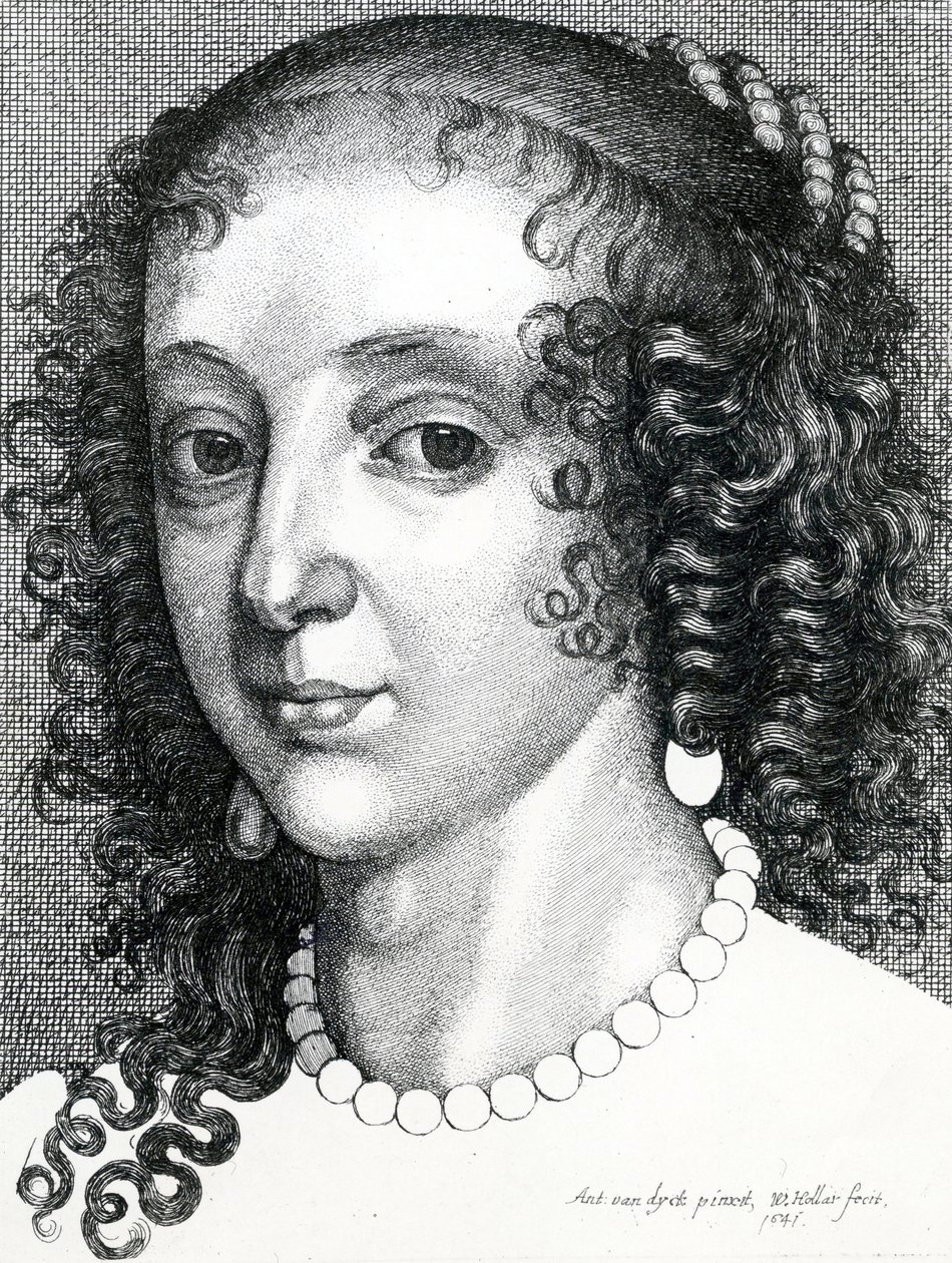 Królowa Henrietta Maria, 1641 r. autorstwa Wenceslaus Hollar