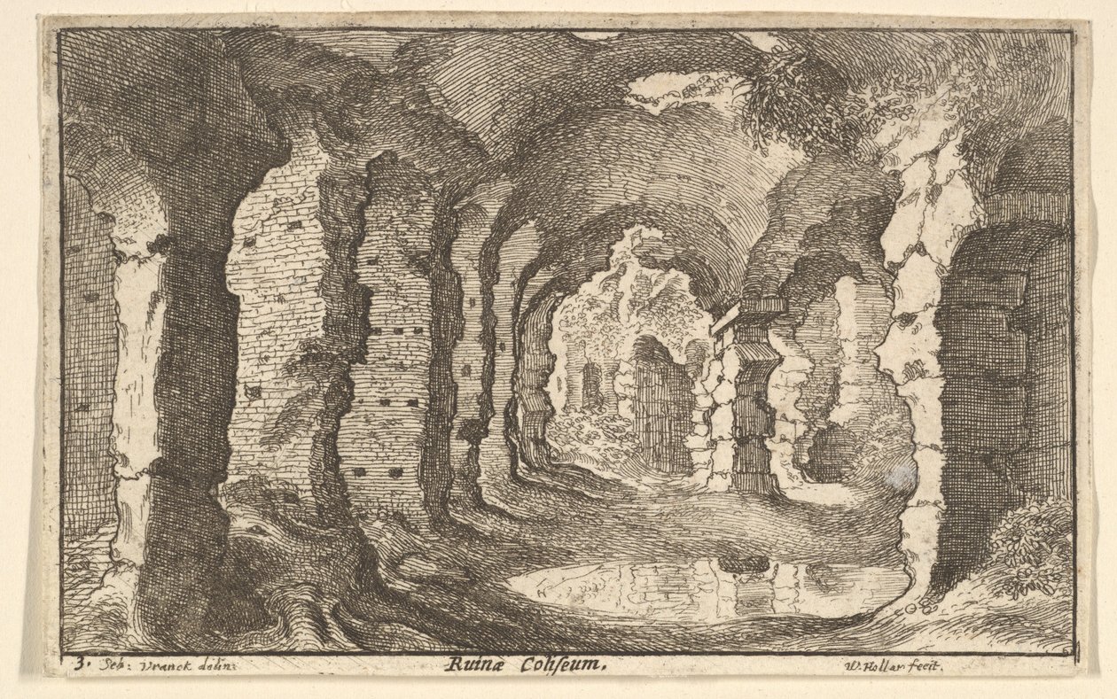Ruiny Koloseum, ca. 1650 autorstwa Wenceslaus Hollar