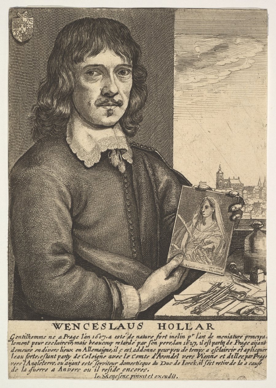 Autoportret, XVII wiek. autorstwa Wenceslaus Hollar