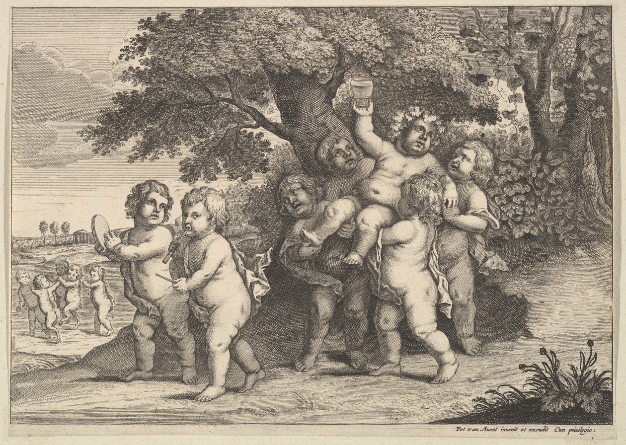 Siedmiu chłopców, 1625-77. autorstwa Wenceslaus Hollar