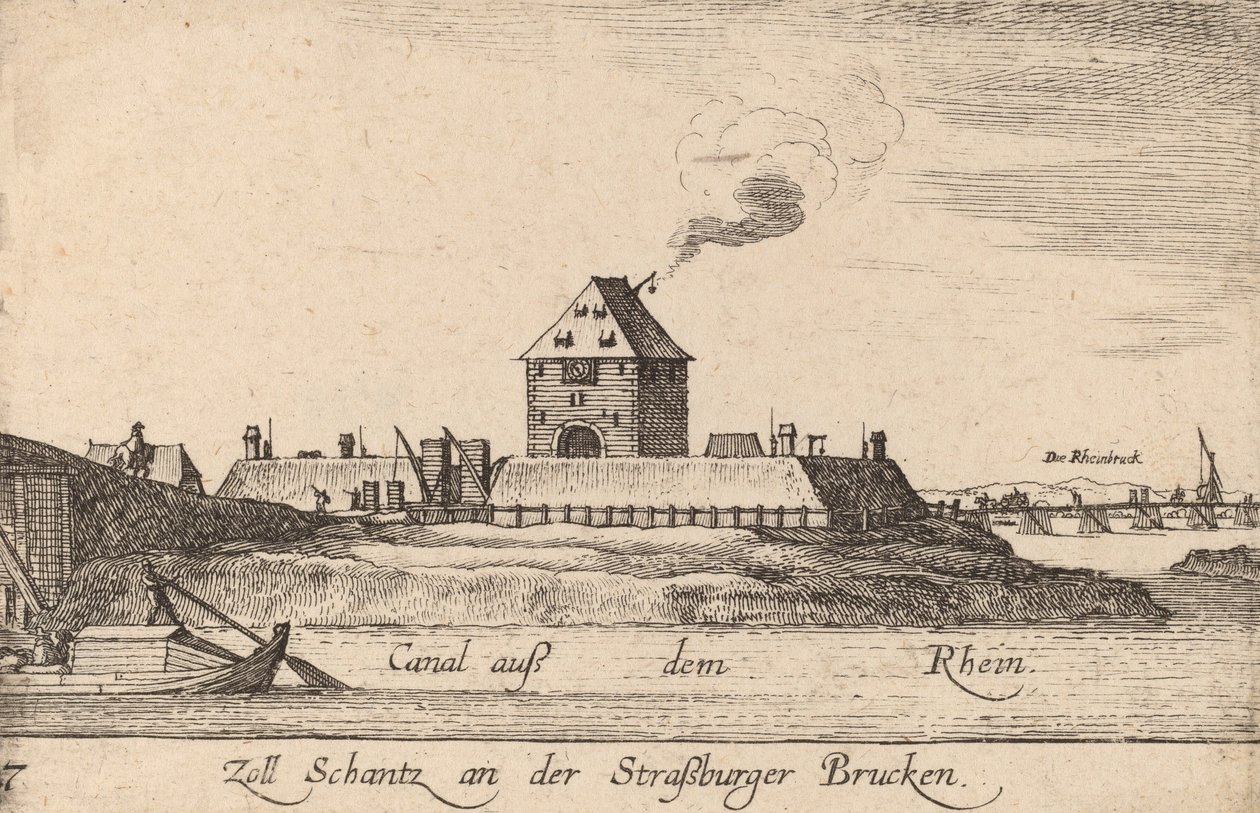 Strasburg: Pobór opłat drogowych, 1635. autorstwa Wenceslaus Hollar
