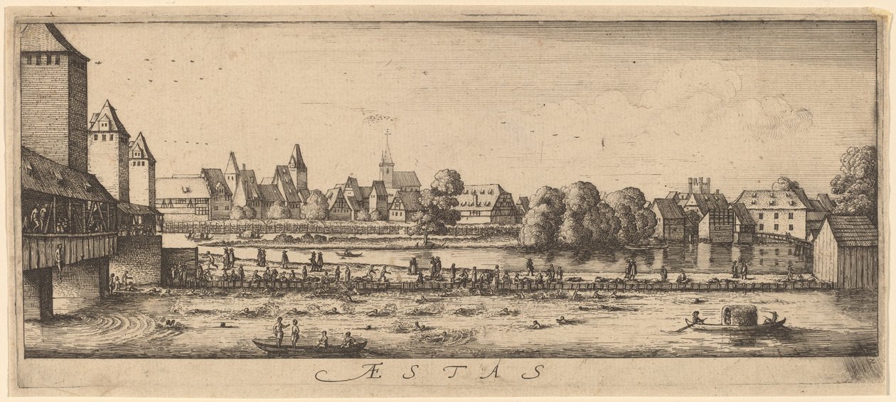 Lato: Kąpielisko autorstwa Wenceslaus Hollar
