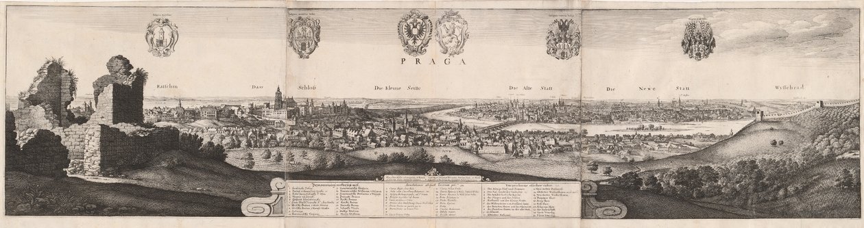 Wielki Widok Pragi, 1649. autorstwa Wenceslaus Hollar