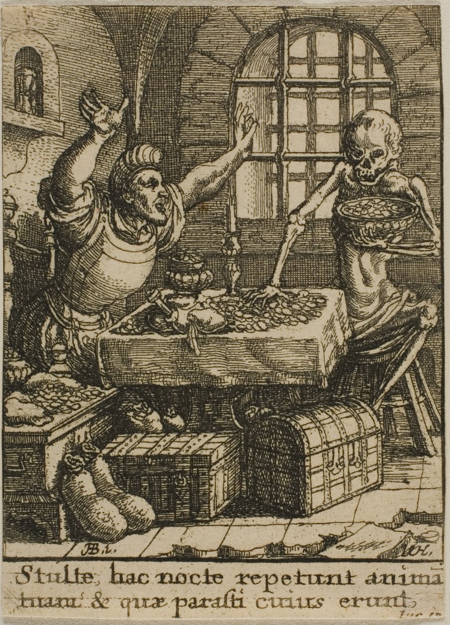Bogacz i śmierć autorstwa Wenceslaus Hollar