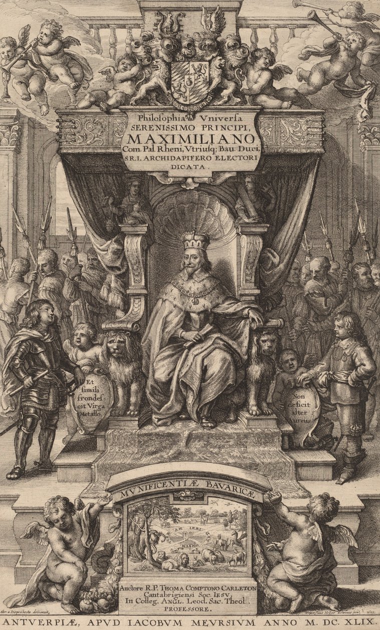 Strona tytułowa do Philosophia Universia, 1649. autorstwa Wenceslaus Hollar