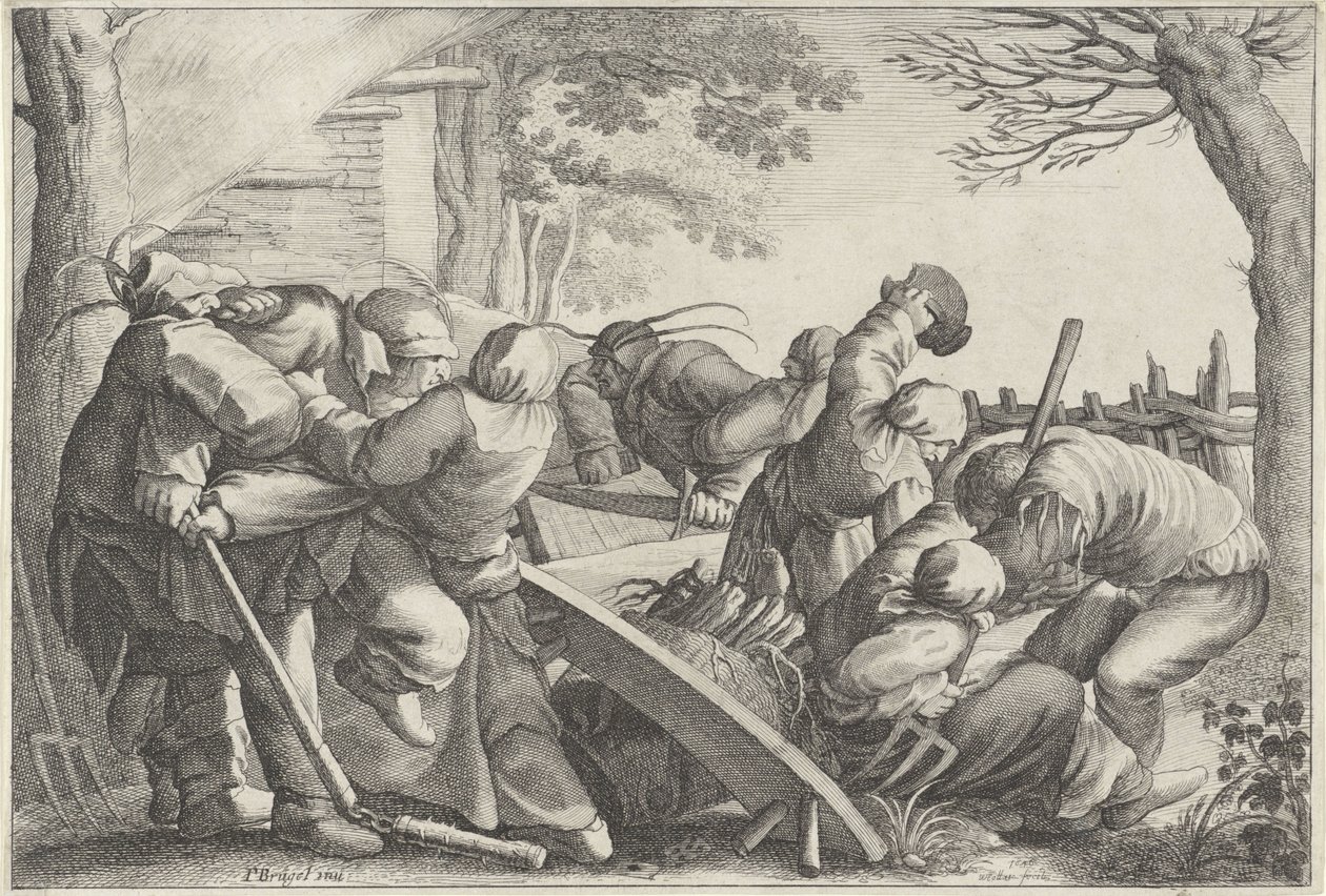 Walka z rolnikami autorstwa Wenceslaus Hollar