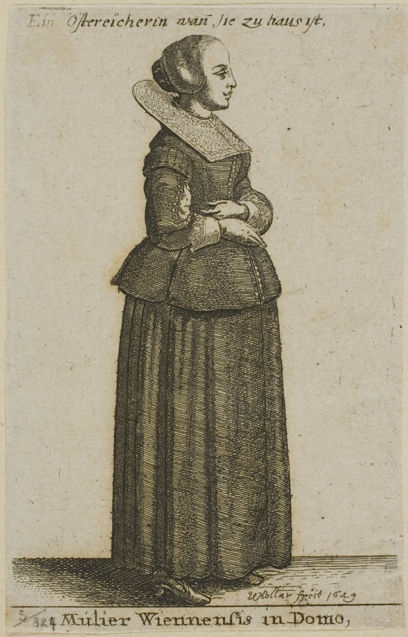 wiedeńska kobieta autorstwa Wenceslaus Hollar