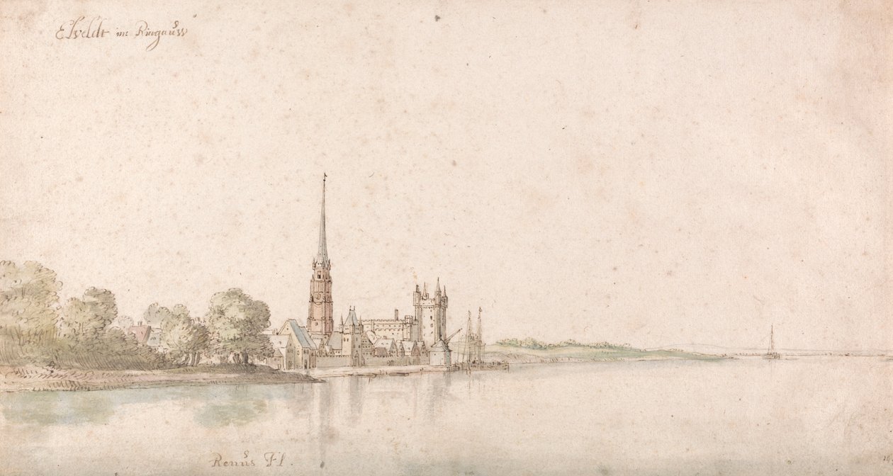 Widok Eltville nad Renem autorstwa Wenceslaus Hollar