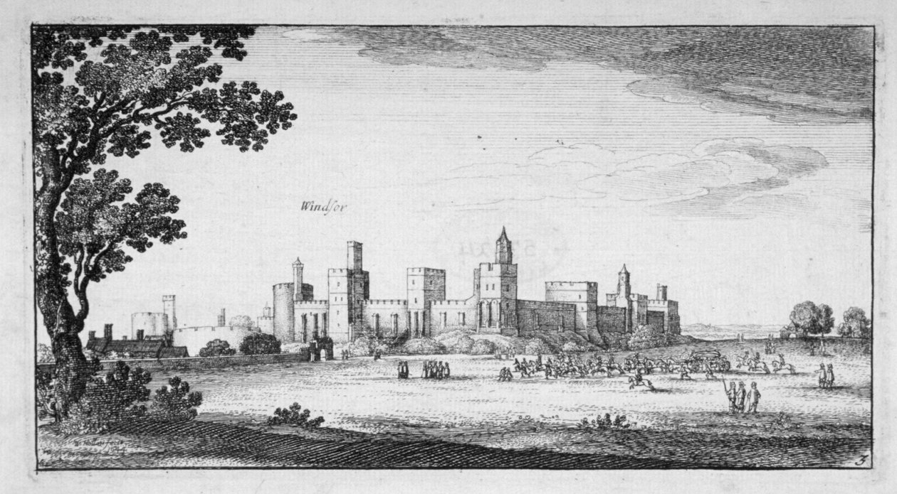 Widok zamku Windsor, Berkshire, 1644 autorstwa Wenceslaus Hollar