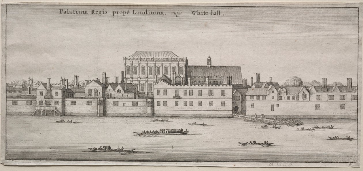 Widoki na Londyn: Whitehall z rzeki. autorstwa Wenceslaus Hollar