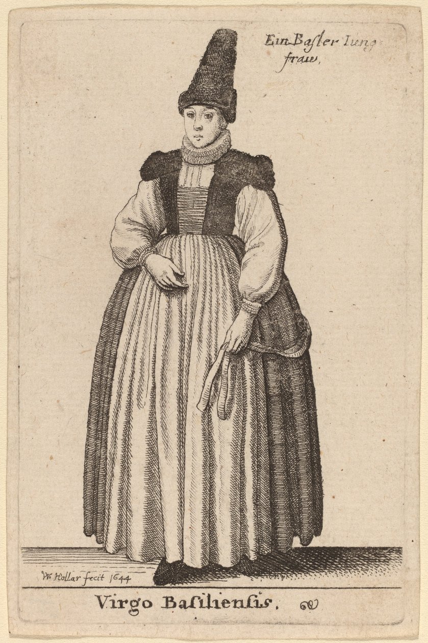 Dziewica z Bazylei autorstwa Wenceslaus Hollar