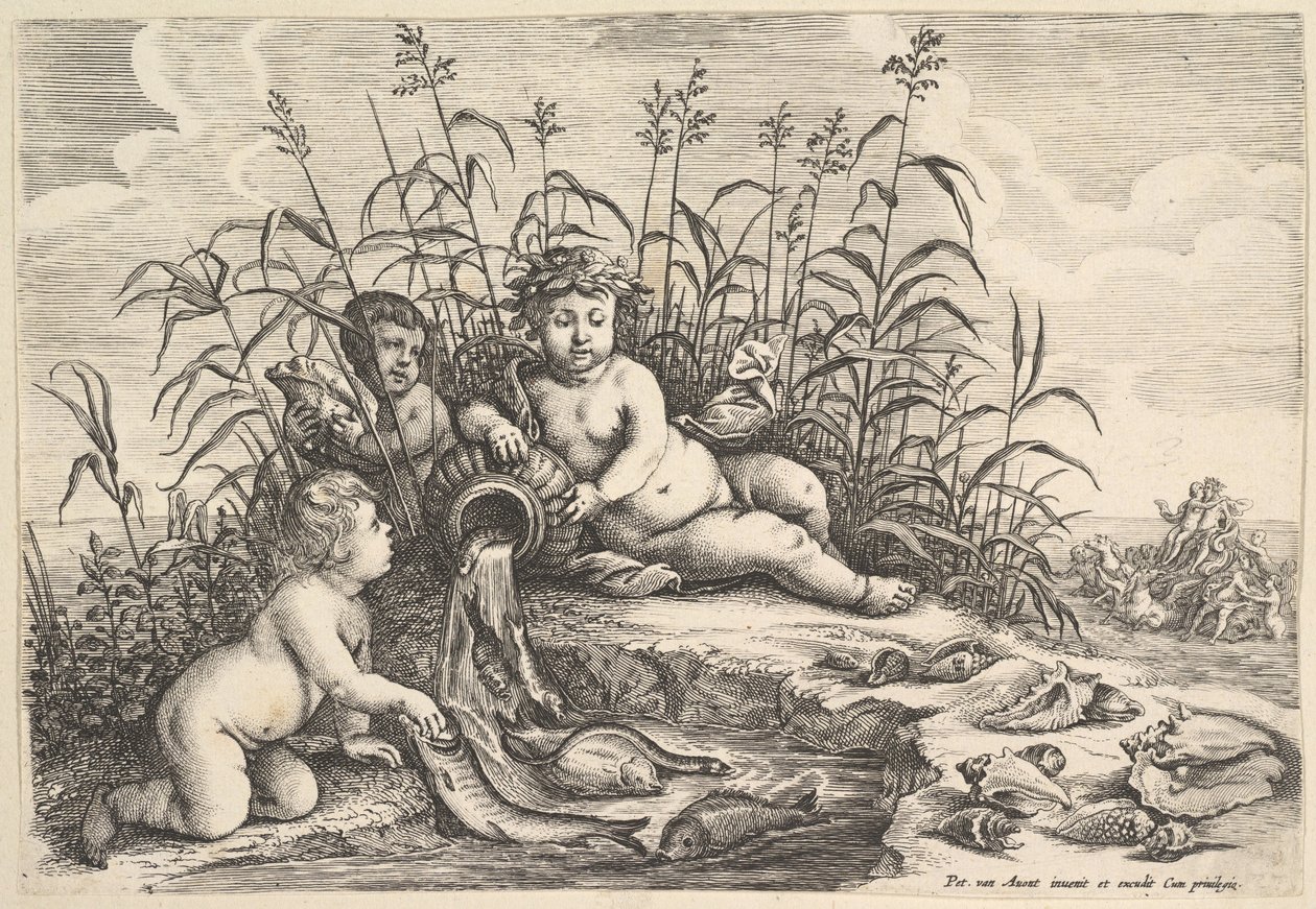 Woda Cztery Żywioły, ca. 1647. autorstwa Wenceslaus Hollar