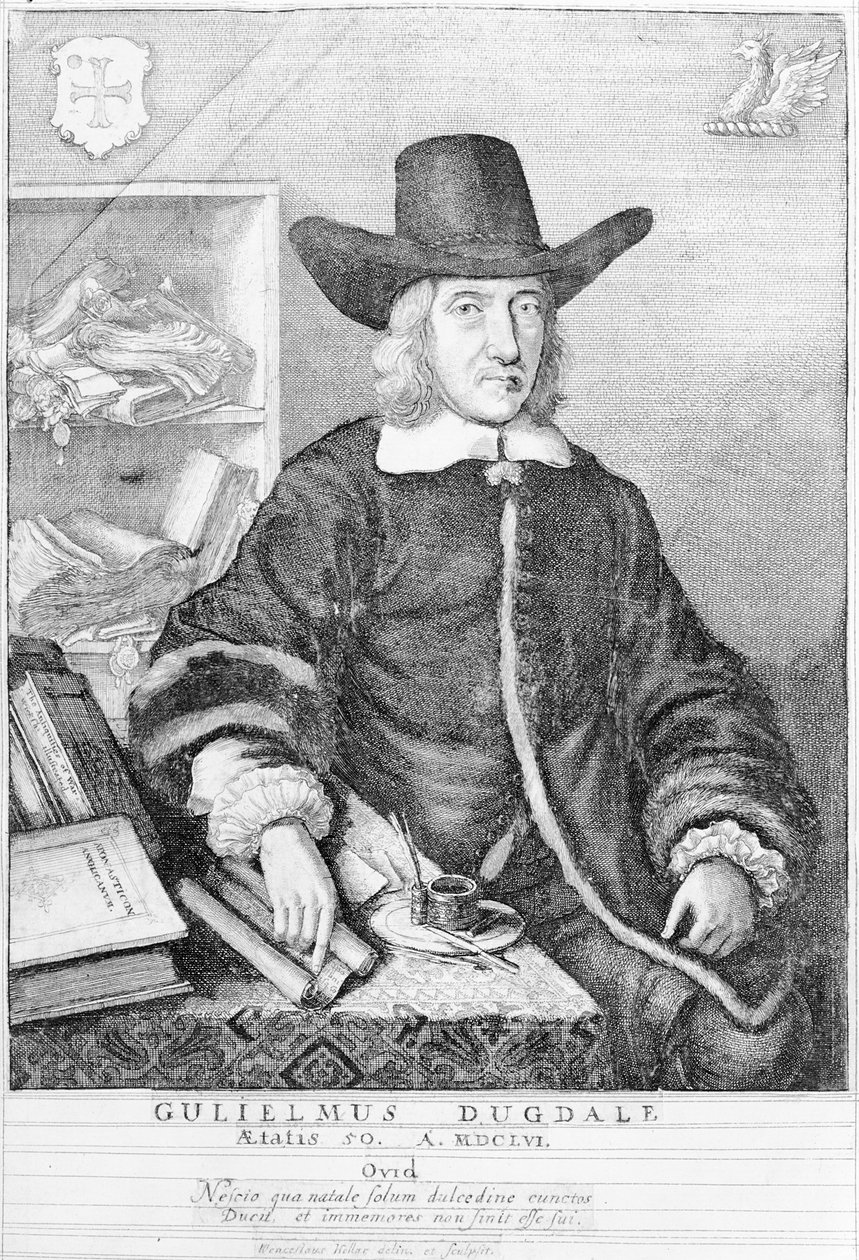 William Dugdale, 1656 r autorstwa Wenceslaus Hollar