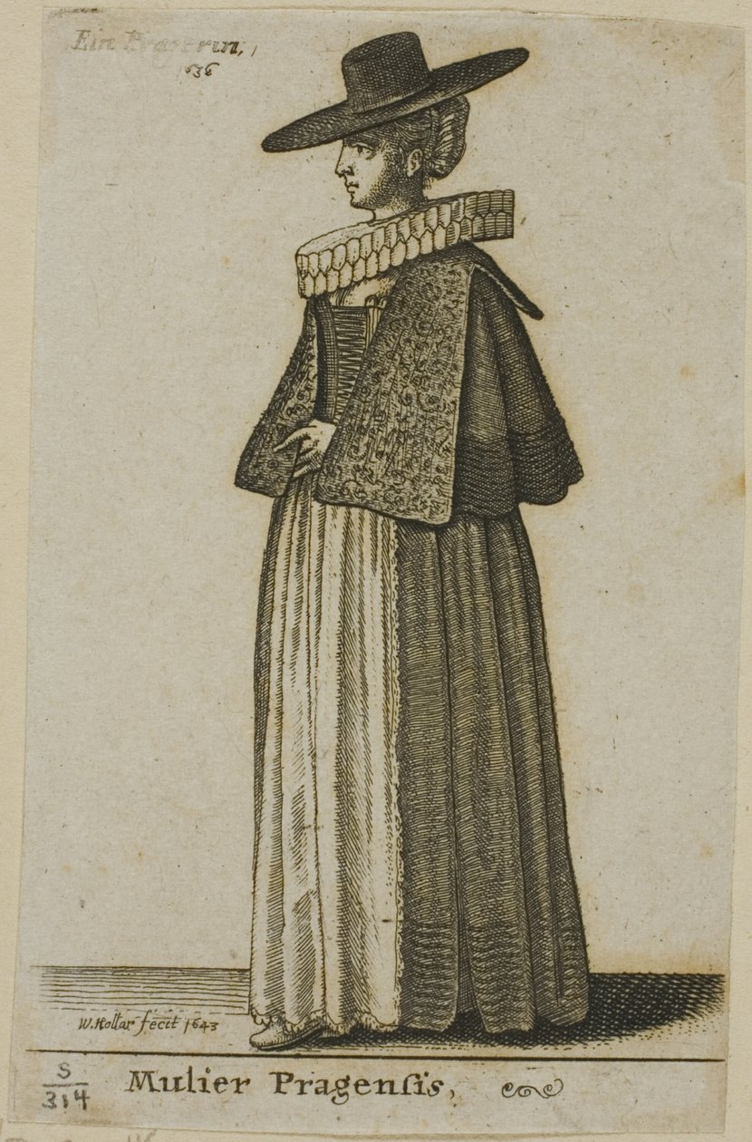 Kobieta z Pragi autorstwa Wenceslaus Hollar