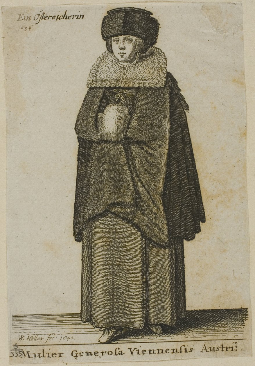 Kobieta z Wiednia autorstwa Wenceslaus Hollar