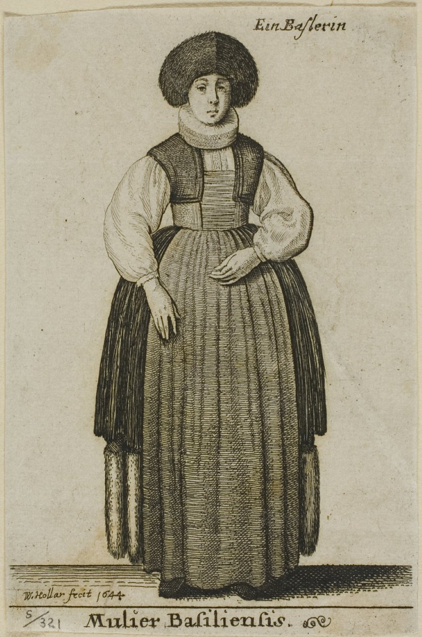 Kobieta z Bazylei autorstwa Wenceslaus Hollar