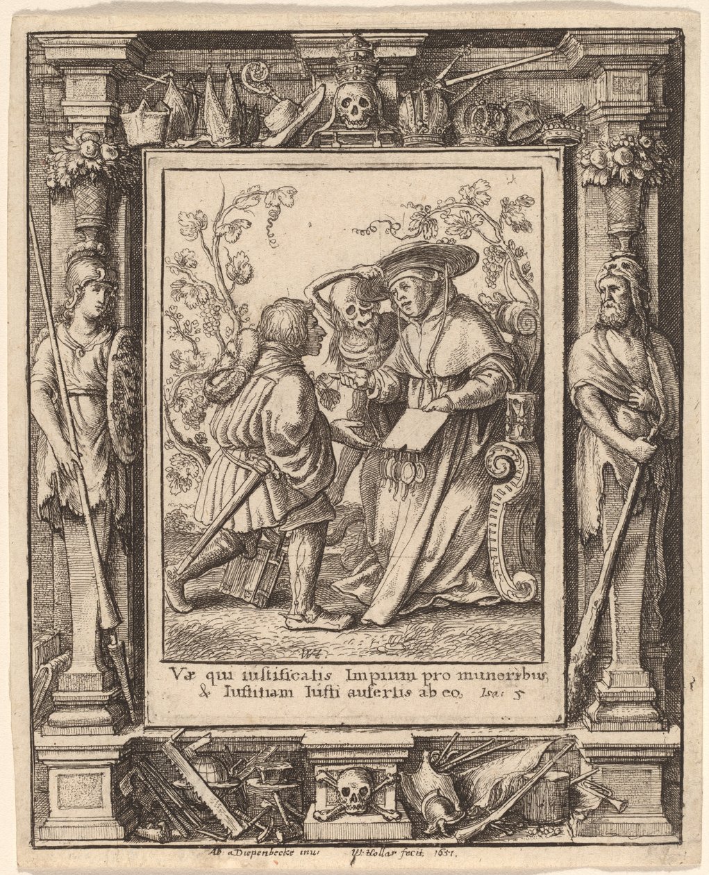 Kardynał autorstwa Wenceslaus Hollar after Hans Holbein the Younger after Abraham van Diepenbeeck